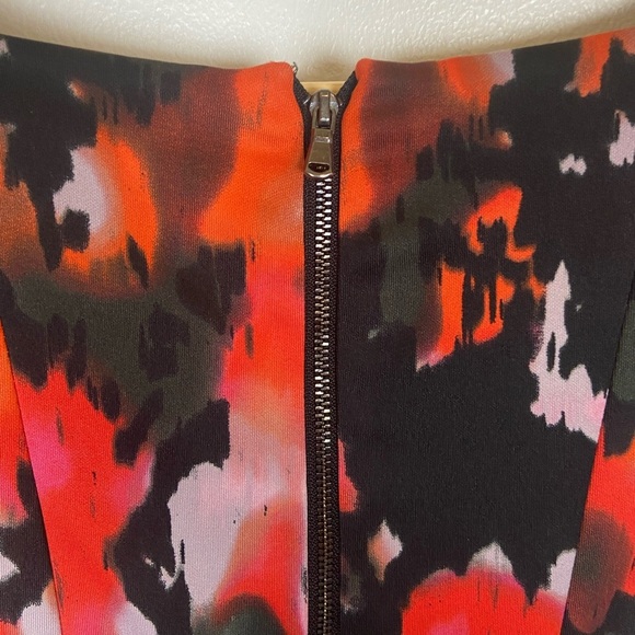 Betsey Johnson Fit & Flare Midi Dress Sz 10 Pink Black Multicolor Curvy Stretch - Picture 4 of 11